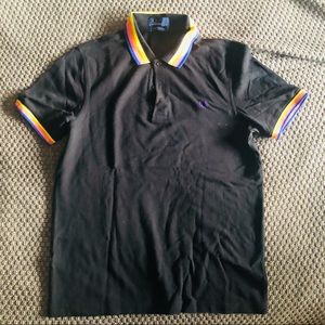 Fred Perry polo T with rainbow trim